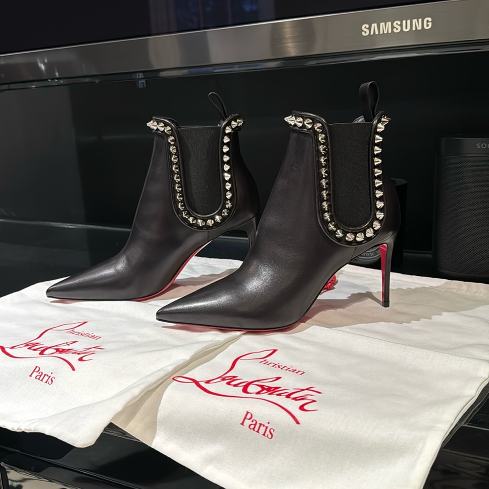 Christian Louboutin - Capaboot 85mm Spiked Napa Stiletto Ankle Boot - Picture 7 of 16